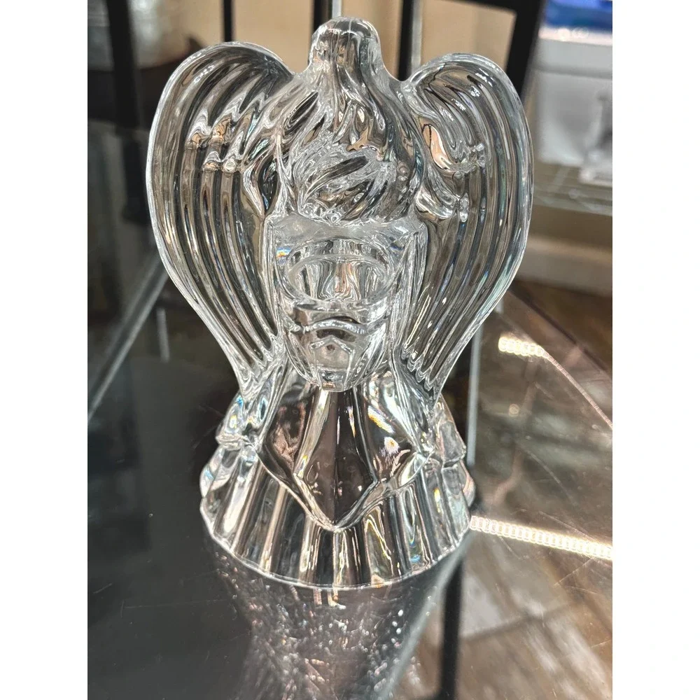 Vintage Deplomb Crystal Angel Taper Candle Holder 1990 Holiday Elegance Series